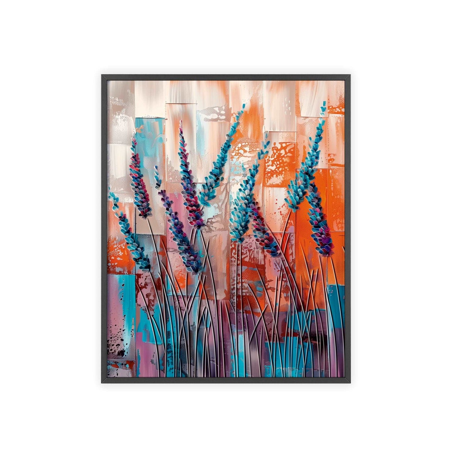 Modern abstract Lavender framed print from Flower Parade collection