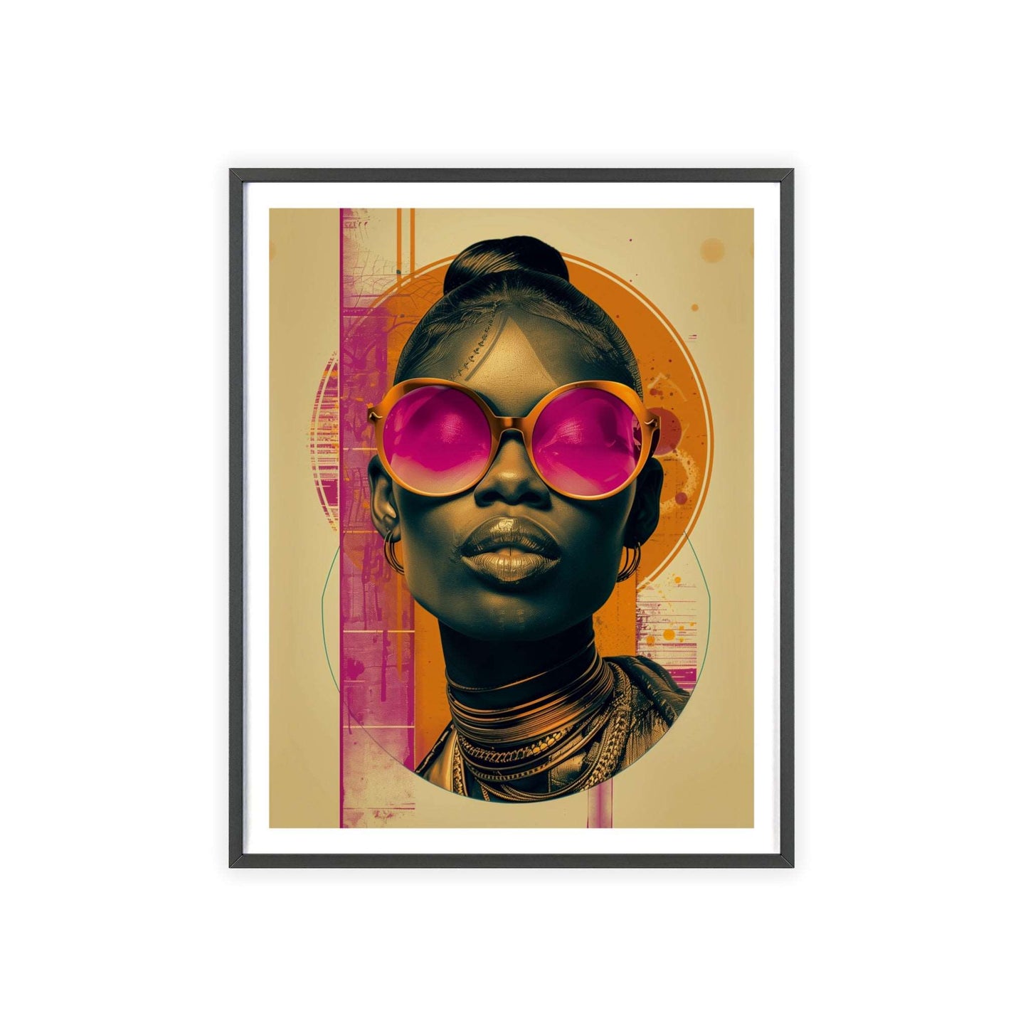 Retro pop art portrait of woman inspired by Lagos fashion