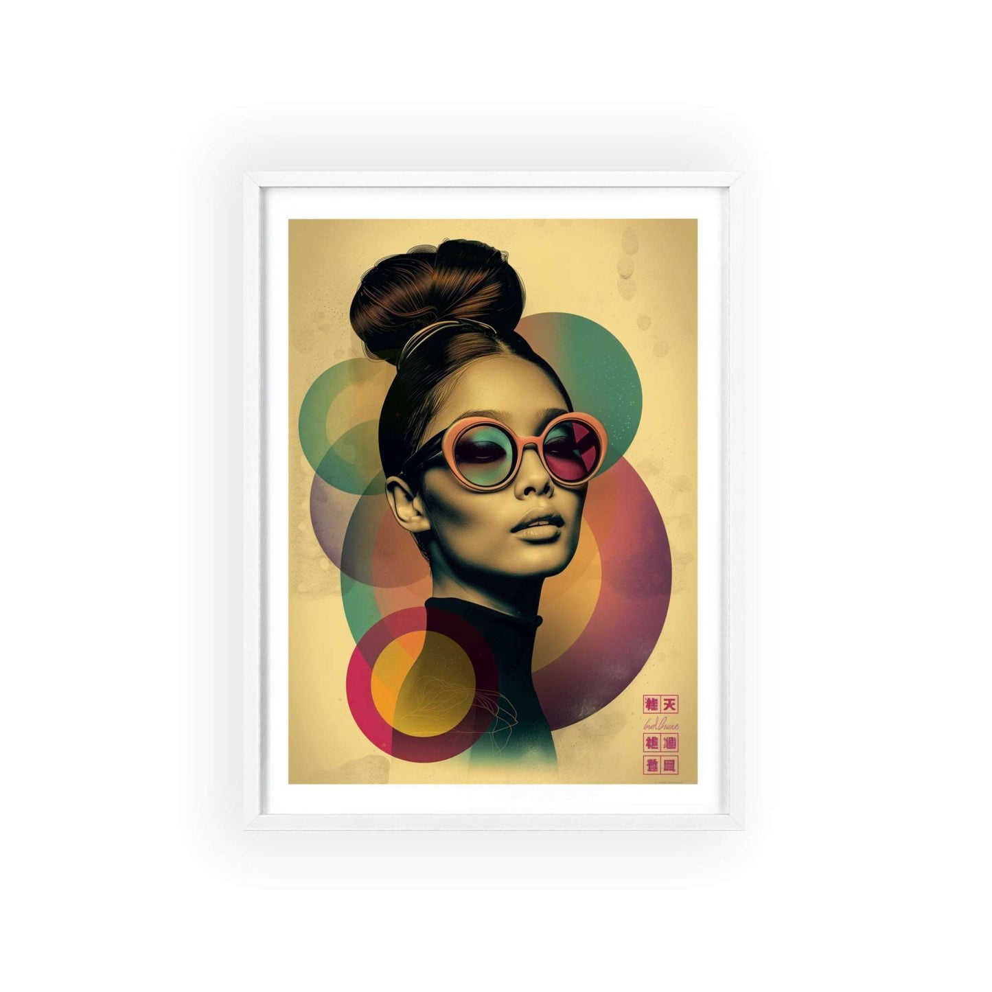 Retro pop art portrait of woman inspired by Beijing fashion