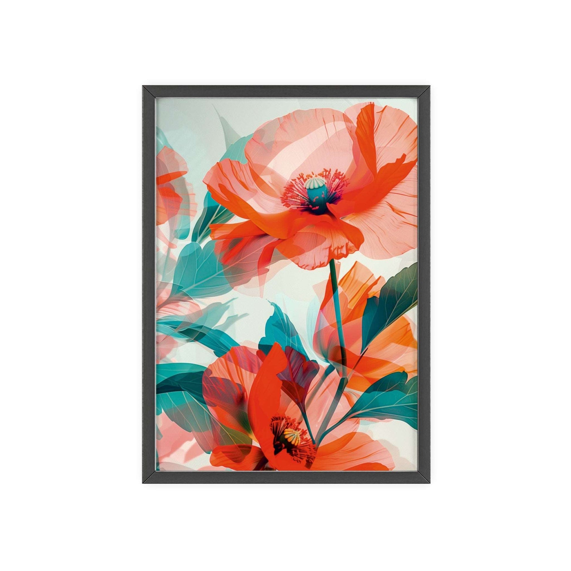 "Orange Poppies framed wall art - Flower Parade Collection"