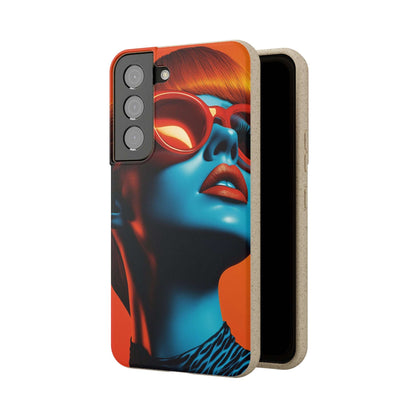 Kilkenny Modern Global Portrait phone case with a red-haired woman, biodegradable, zero-waste, and wireless charging compatible