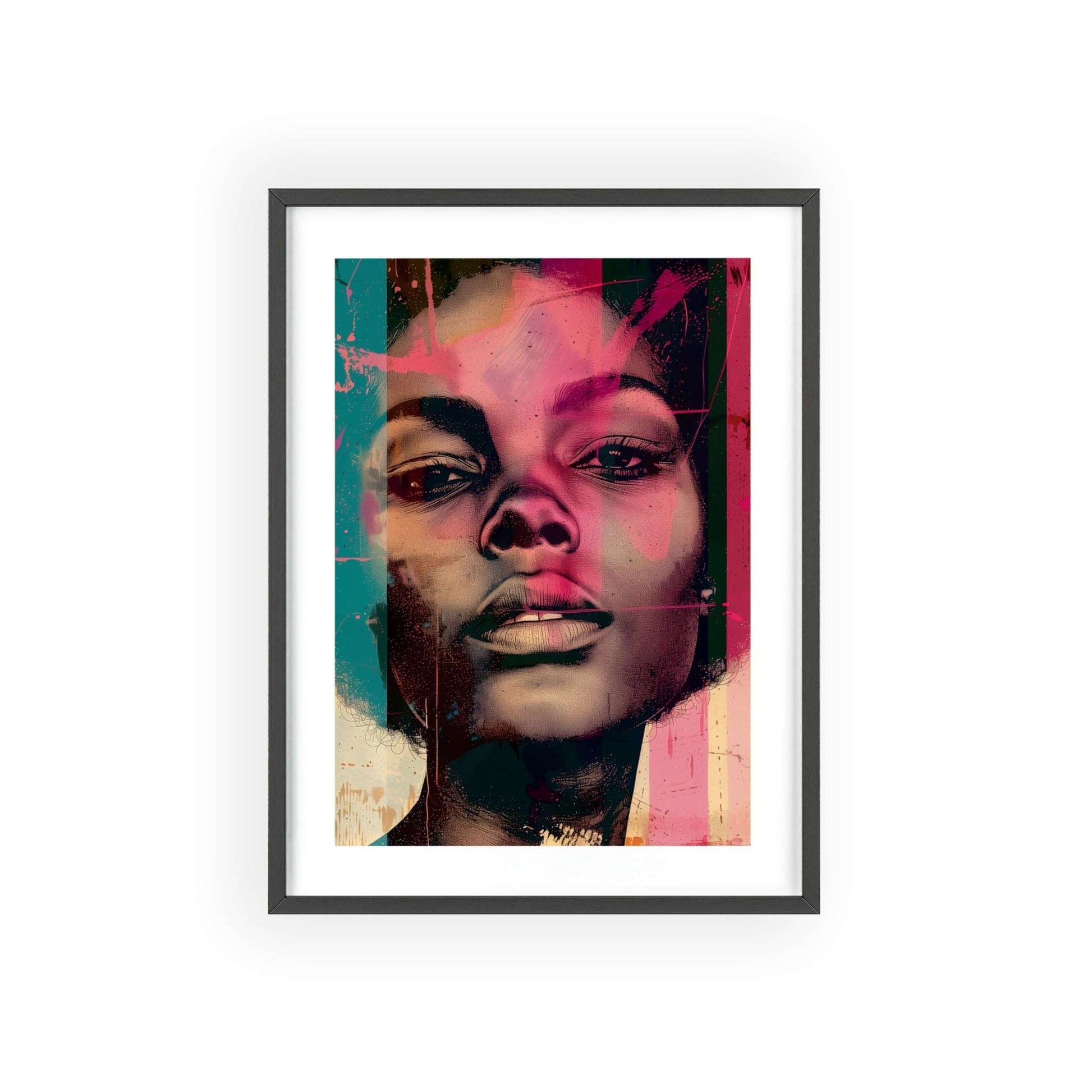 Colorful pop art portrait celebrating the beauty of diverse women from around the world, ideal for adding a modern touch to home decor