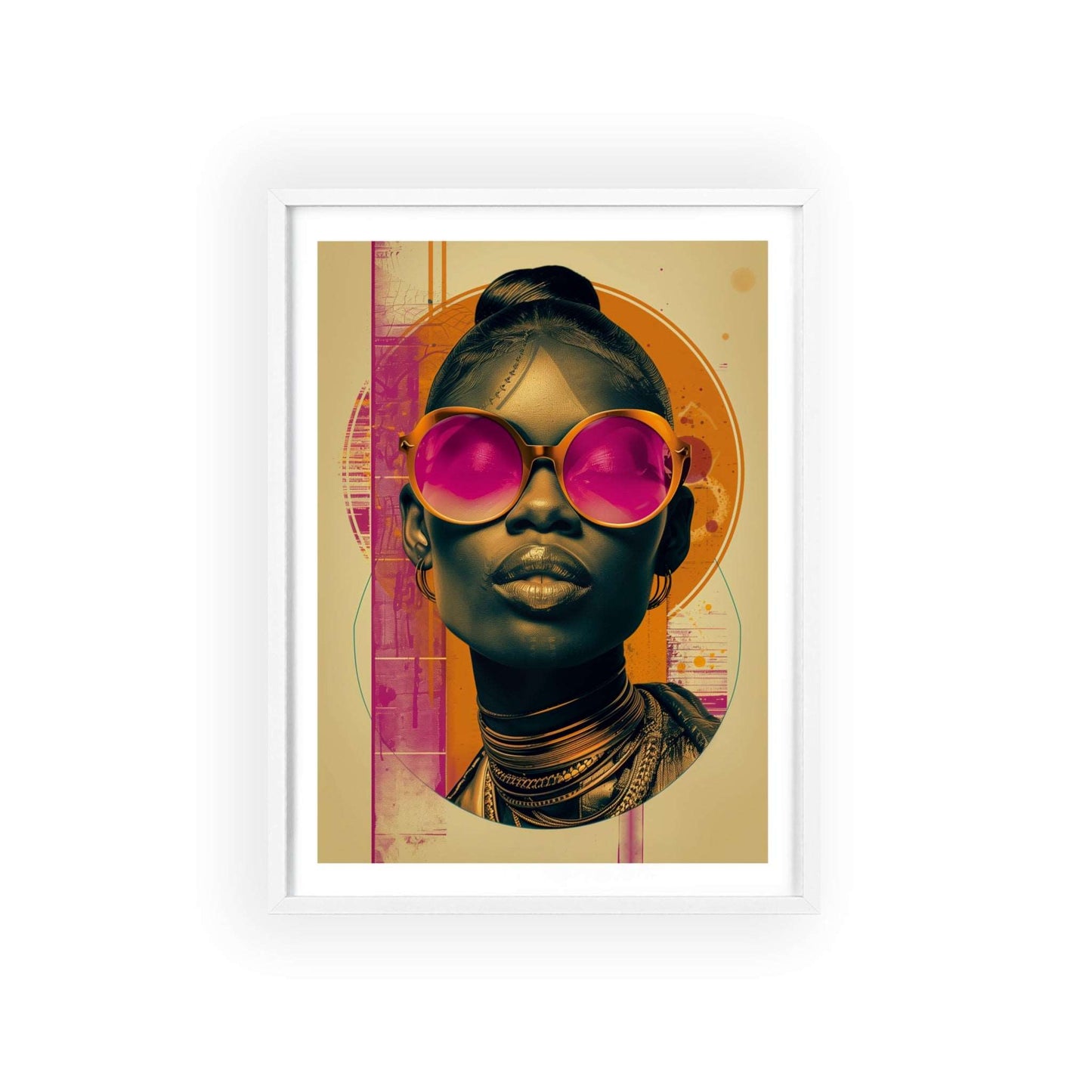 Retro pop art portrait of woman inspired by Lagos fashion