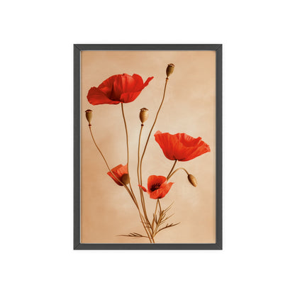 Vintage Poppies framed wall art - Flower Parade Collection