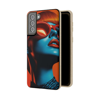 Kilkenny Modern Global Portrait phone case with a red-haired woman, biodegradable, zero-waste, and wireless charging compatible