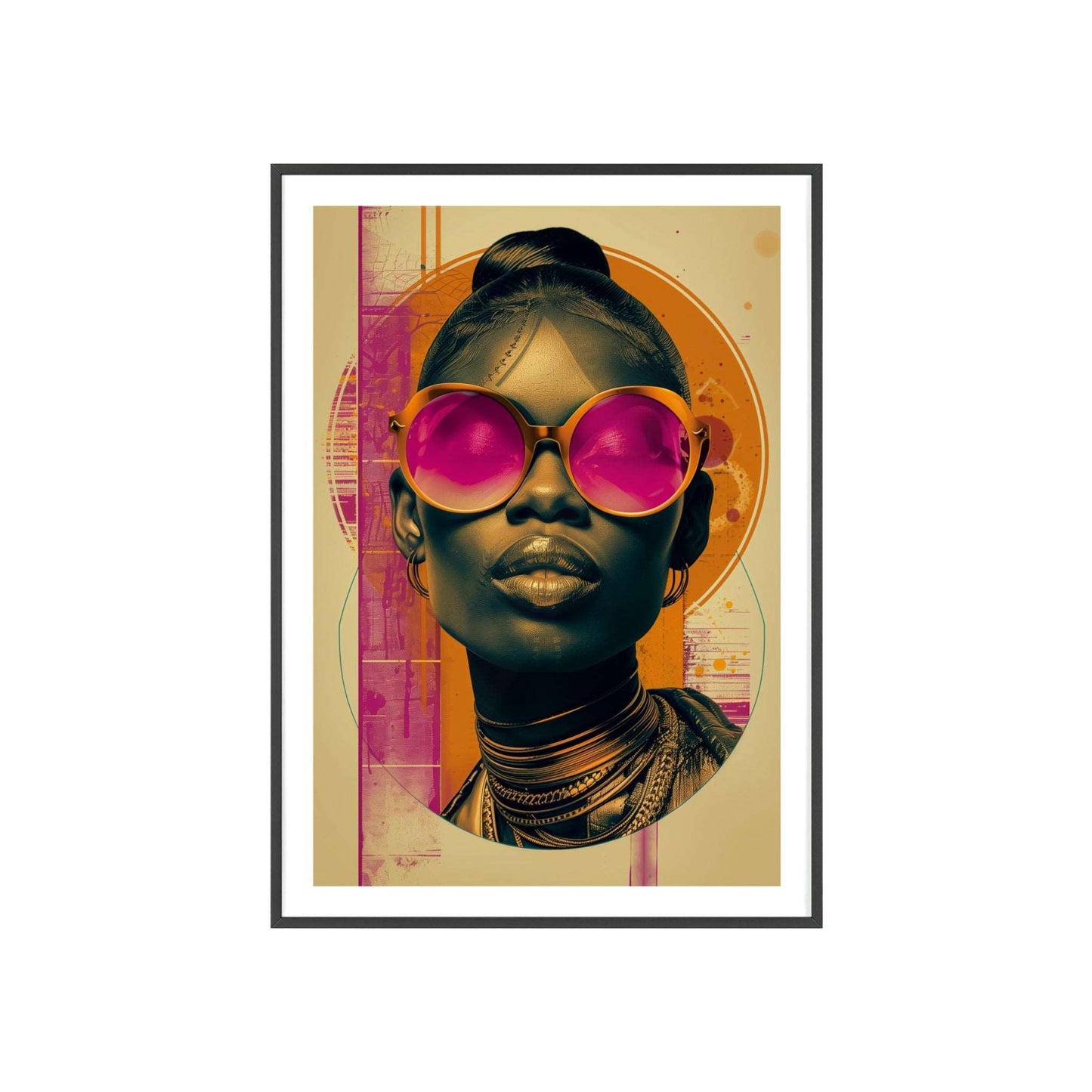 Retro pop art portrait of woman inspired by Lagos fashion