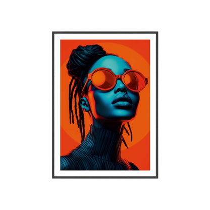 Vibrant pop art portrait of a young Black woman, inspired by the energy of Lome, Togo