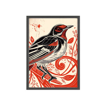 Unleash the daring energy of the Magpie with this bold, original vector framed poster. Perfect for wall art in a modern home