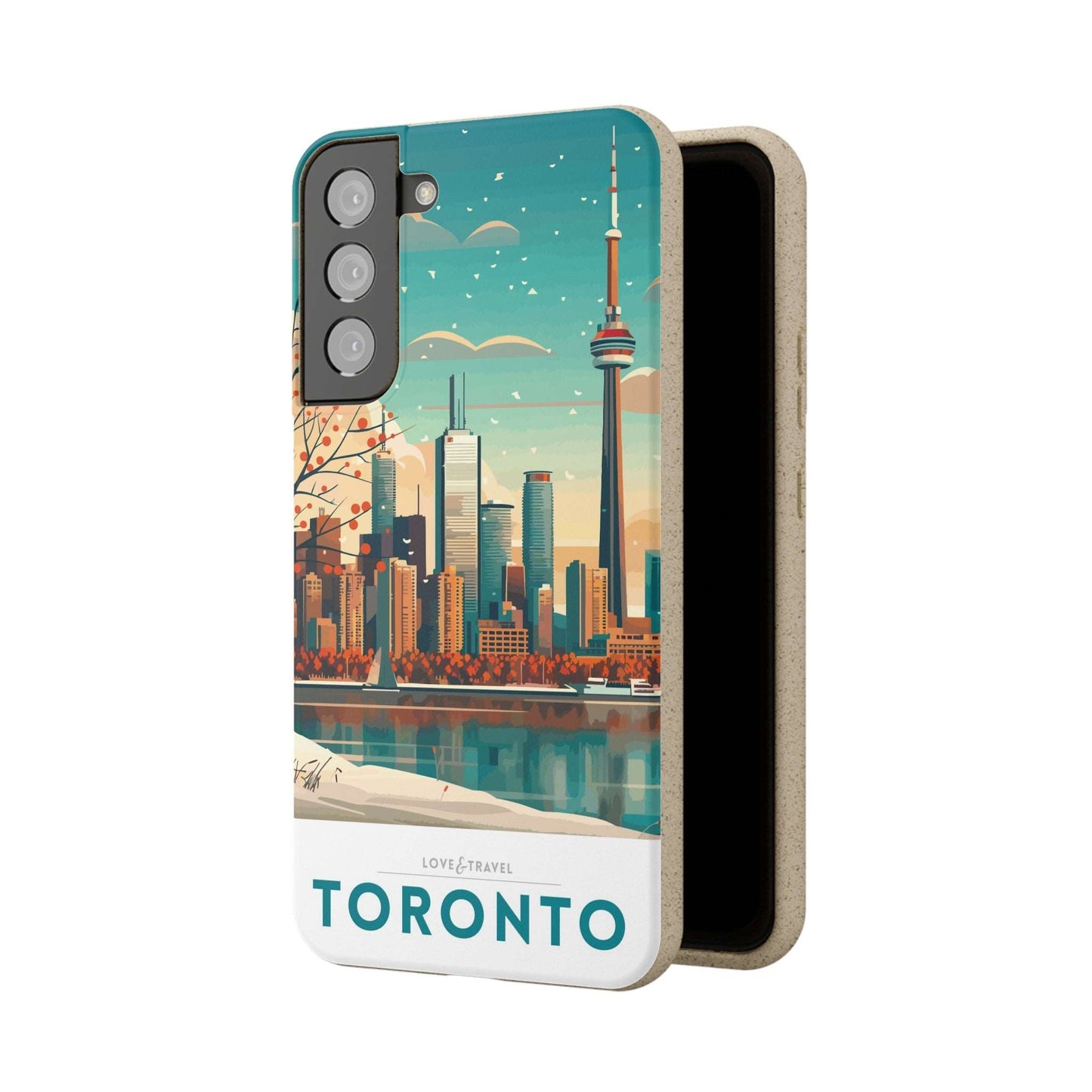 Eco-friendly Toronto-themed phone case made from bamboo fiber