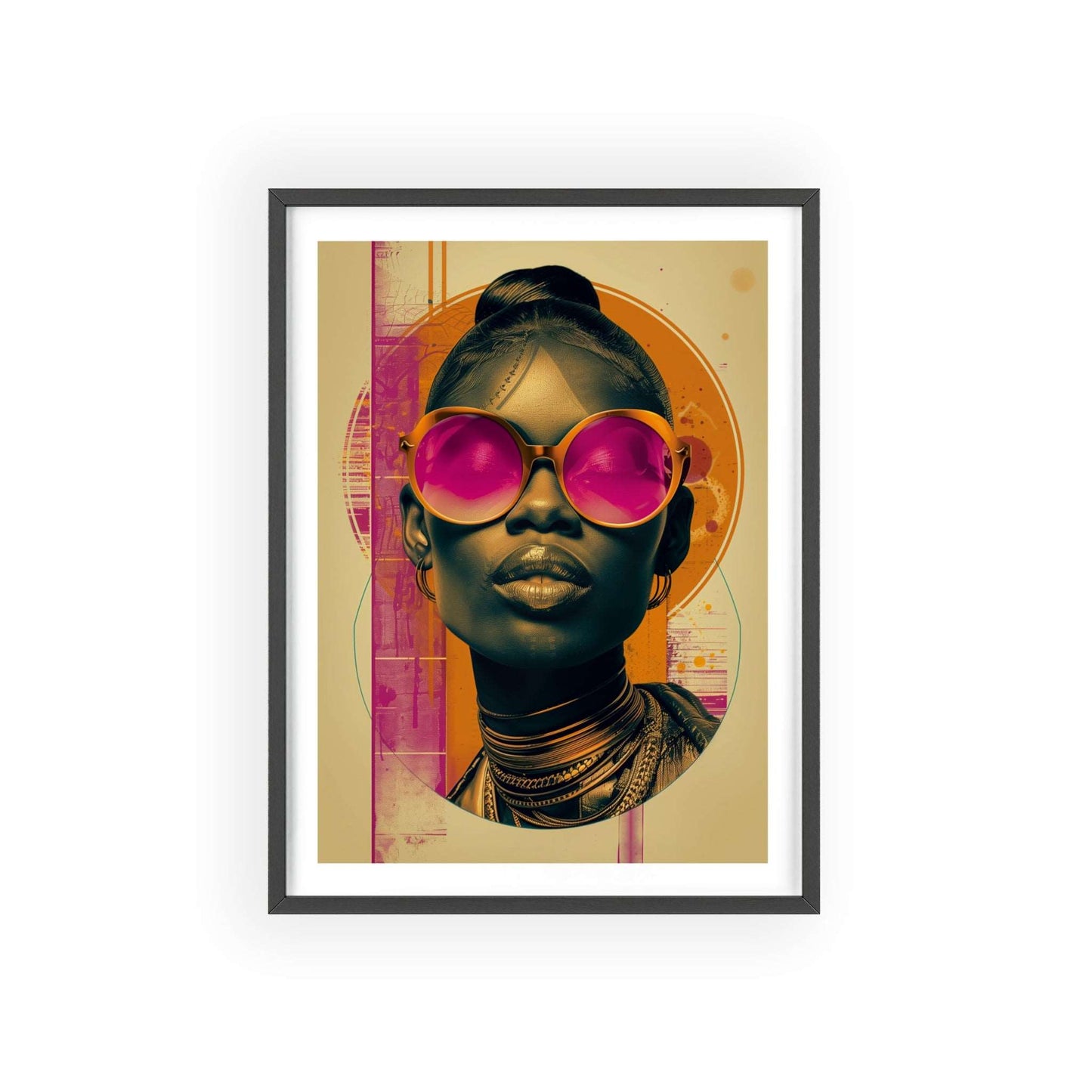 Retro pop art portrait of woman inspired by Lagos fashion