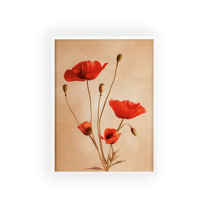 Vintage Poppies framed wall art - Flower Parade Collection