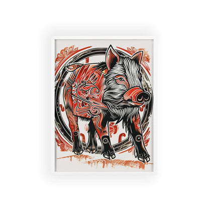 wild boar poster, animal art, bold design, wildlife decor, majestic wild boar, nature illustration, wall art