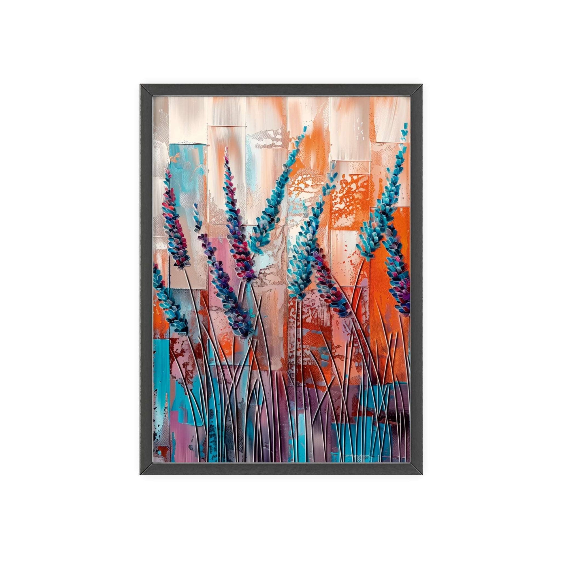 Modern abstract Lavender framed print from Flower Parade collection