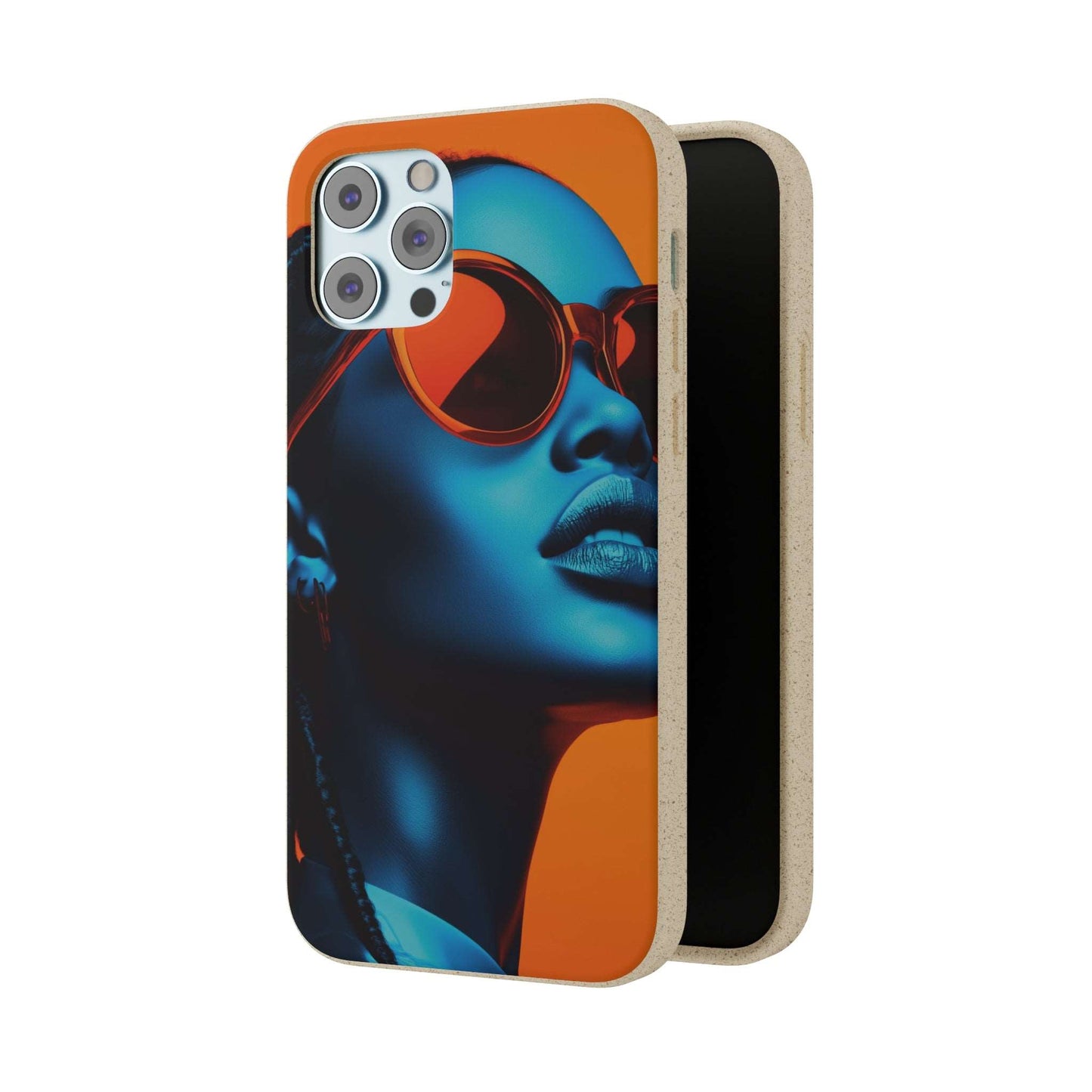 Habana Modern Global Portrait phone case featuring a radiant Black woman, biodegradable, eco-friendly, and wireless charging compatible.