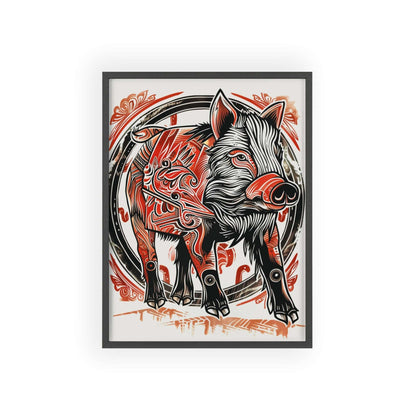 wild boar poster, animal art, bold design, wildlife decor, majestic wild boar, nature illustration, wall art