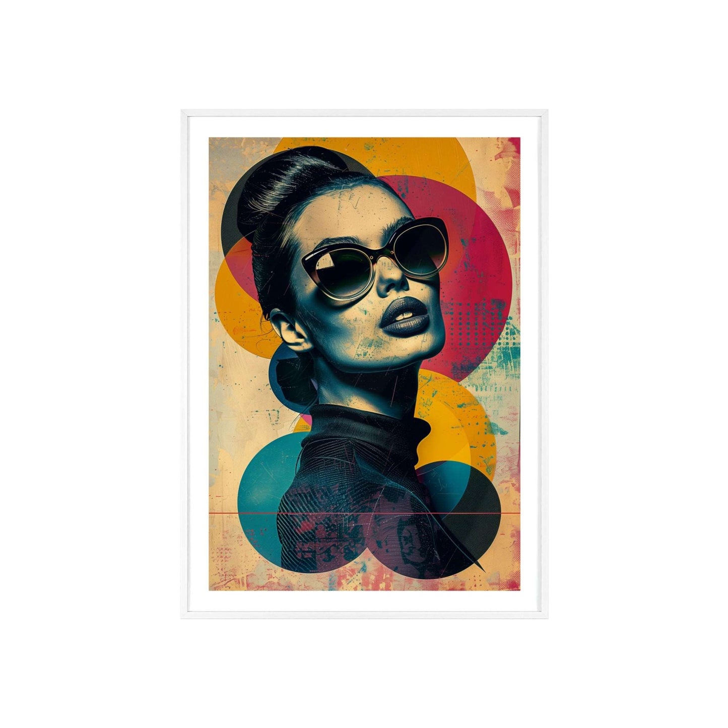 Retro pop art portrait of woman inspired by Lisbon glamour