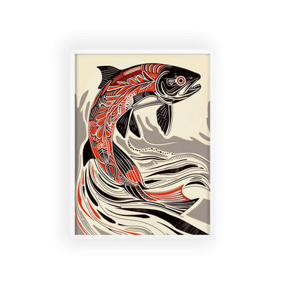 This original wall art, featuring a stunning portrayal of the salmon, injects your modern home decor with a touch of the extraordinary