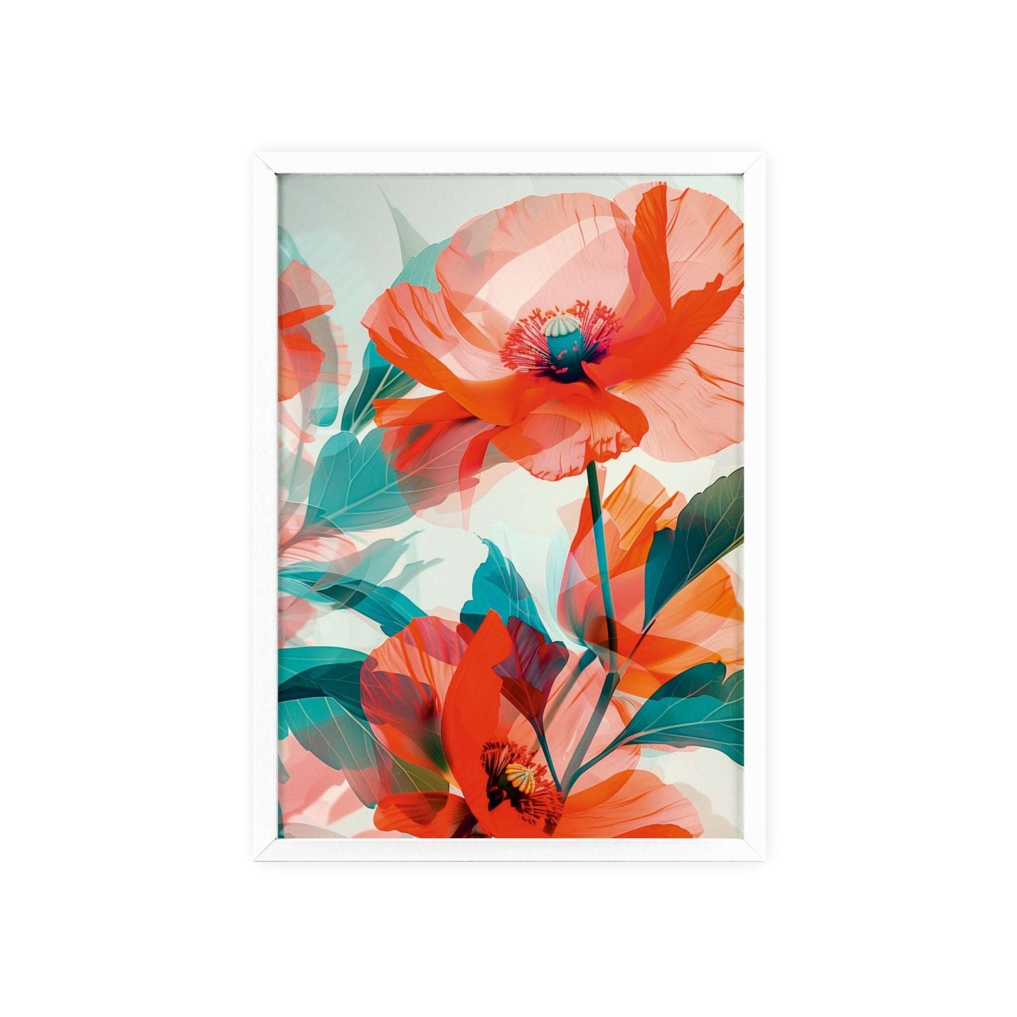 "Orange Poppies framed wall art - Flower Parade Collection"