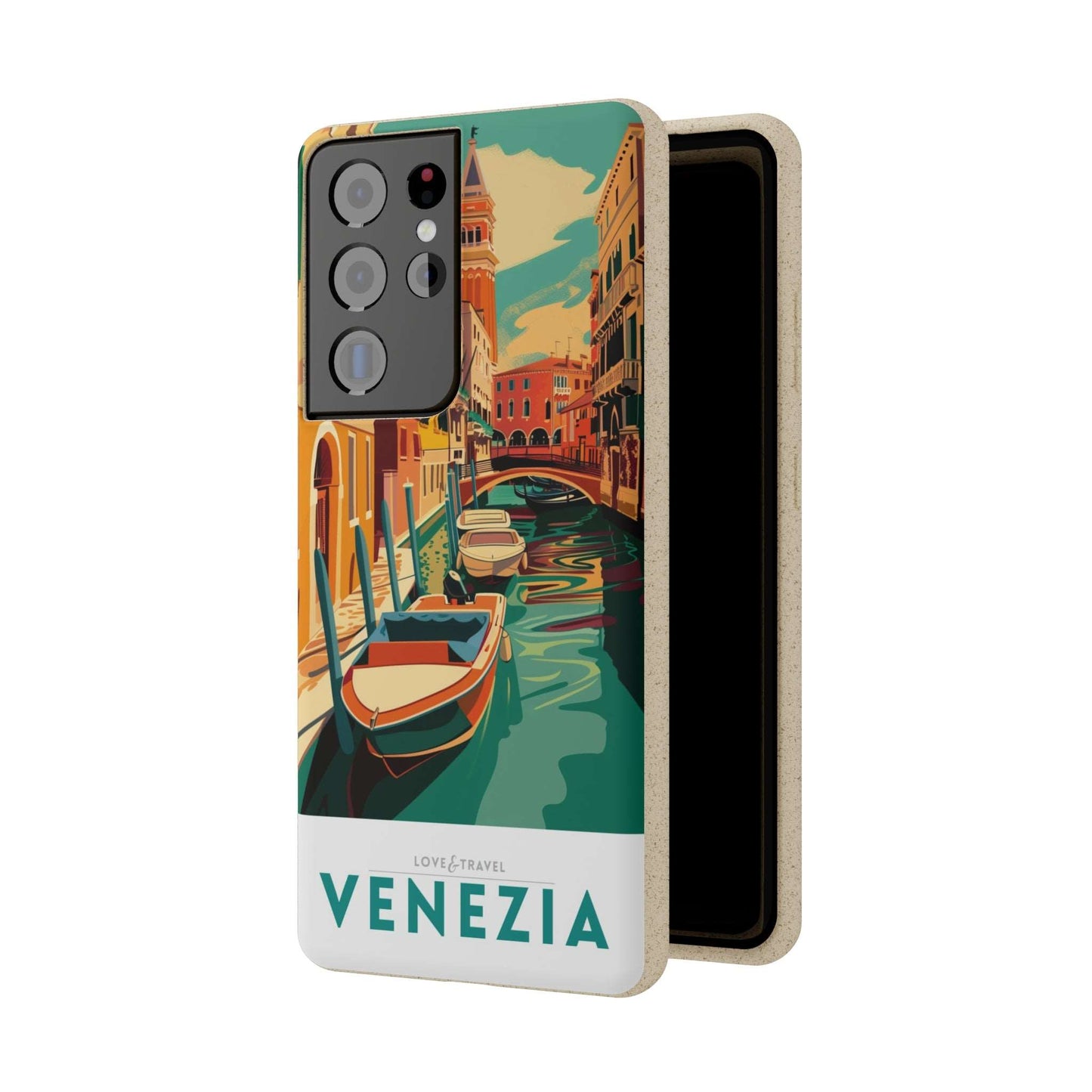 Eco-friendly Venice-themed phone case made from bamboo fiber