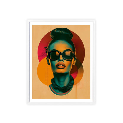 Retro pop art portrait of woman inspired by Madrid glamour