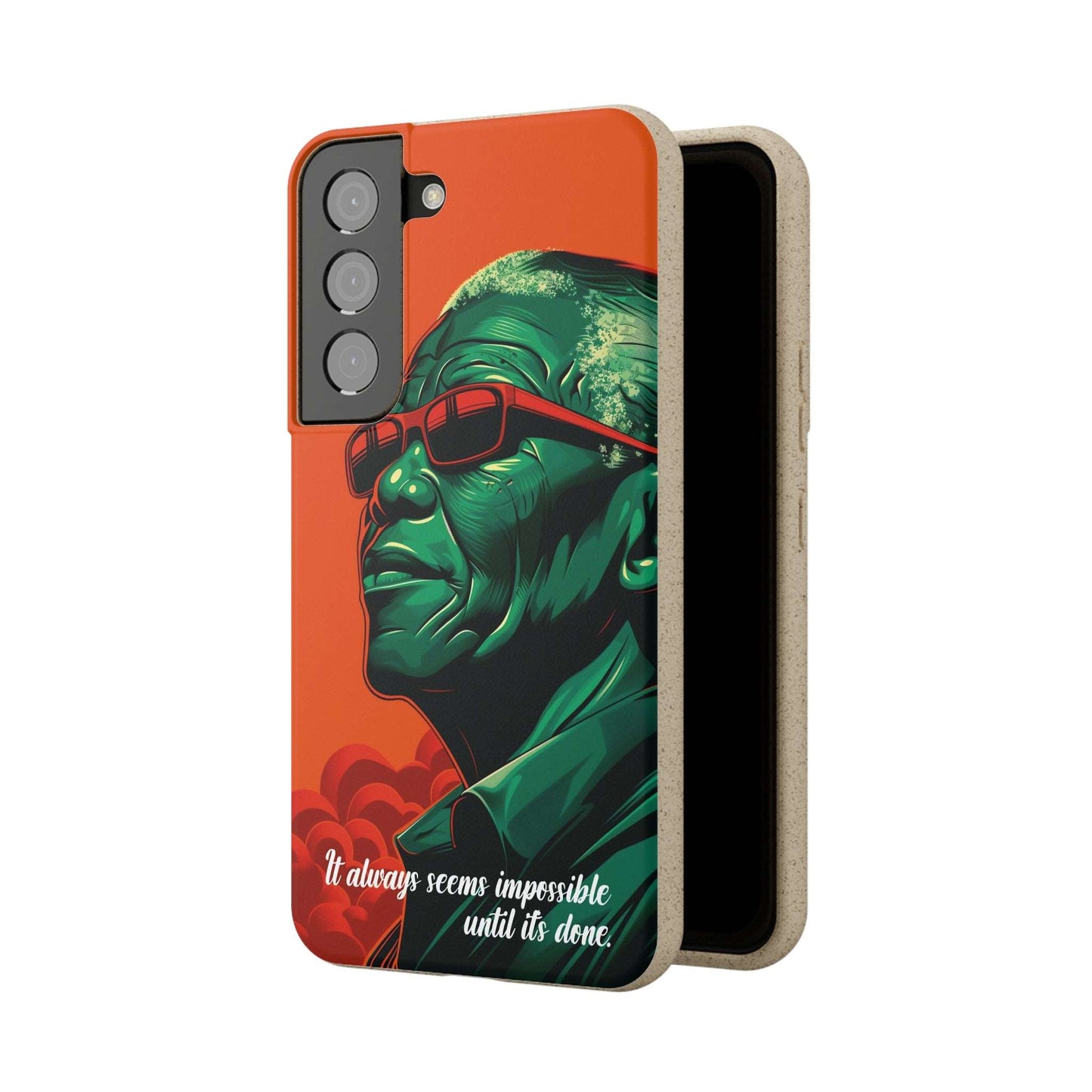 Eco-friendly Nelson Mandela quote phone case made from bamboo fiber