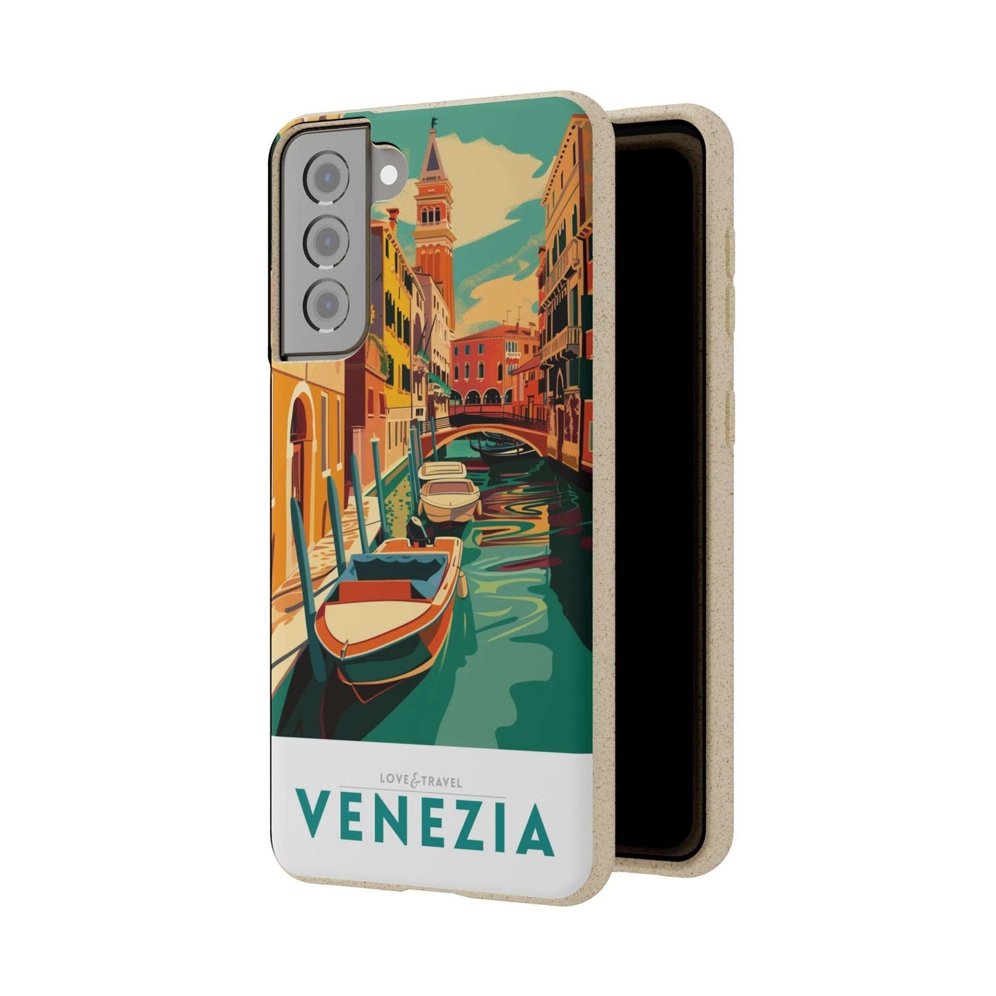 Eco-friendly Venice-themed phone case made from bamboo fiber