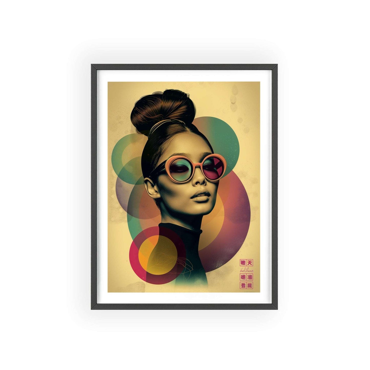 Retro pop art portrait of woman inspired by Beijing fashion