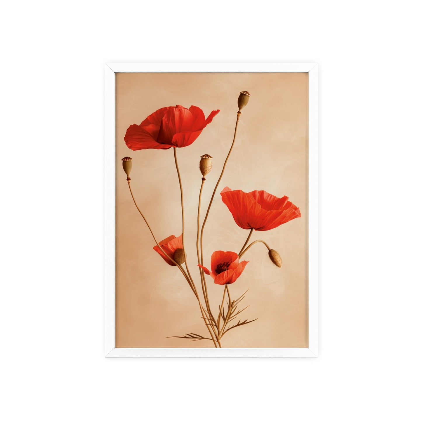 Vintage Poppies framed wall art - Flower Parade Collection