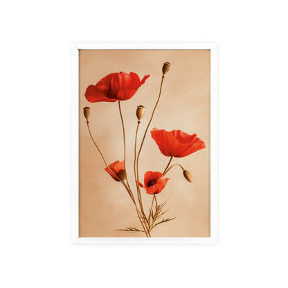 Vintage Poppies framed wall art - Flower Parade Collection