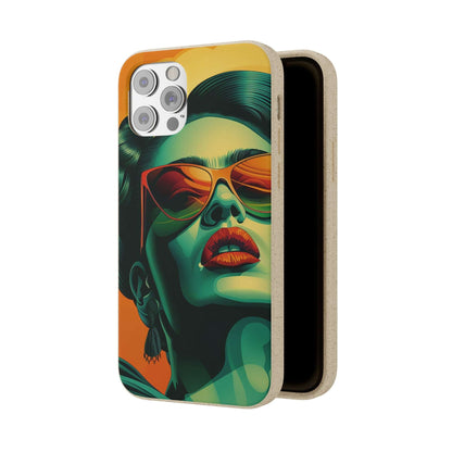 Biodegradable phone case with Frida Kahlo portrayed as a glamorous 40's diva.