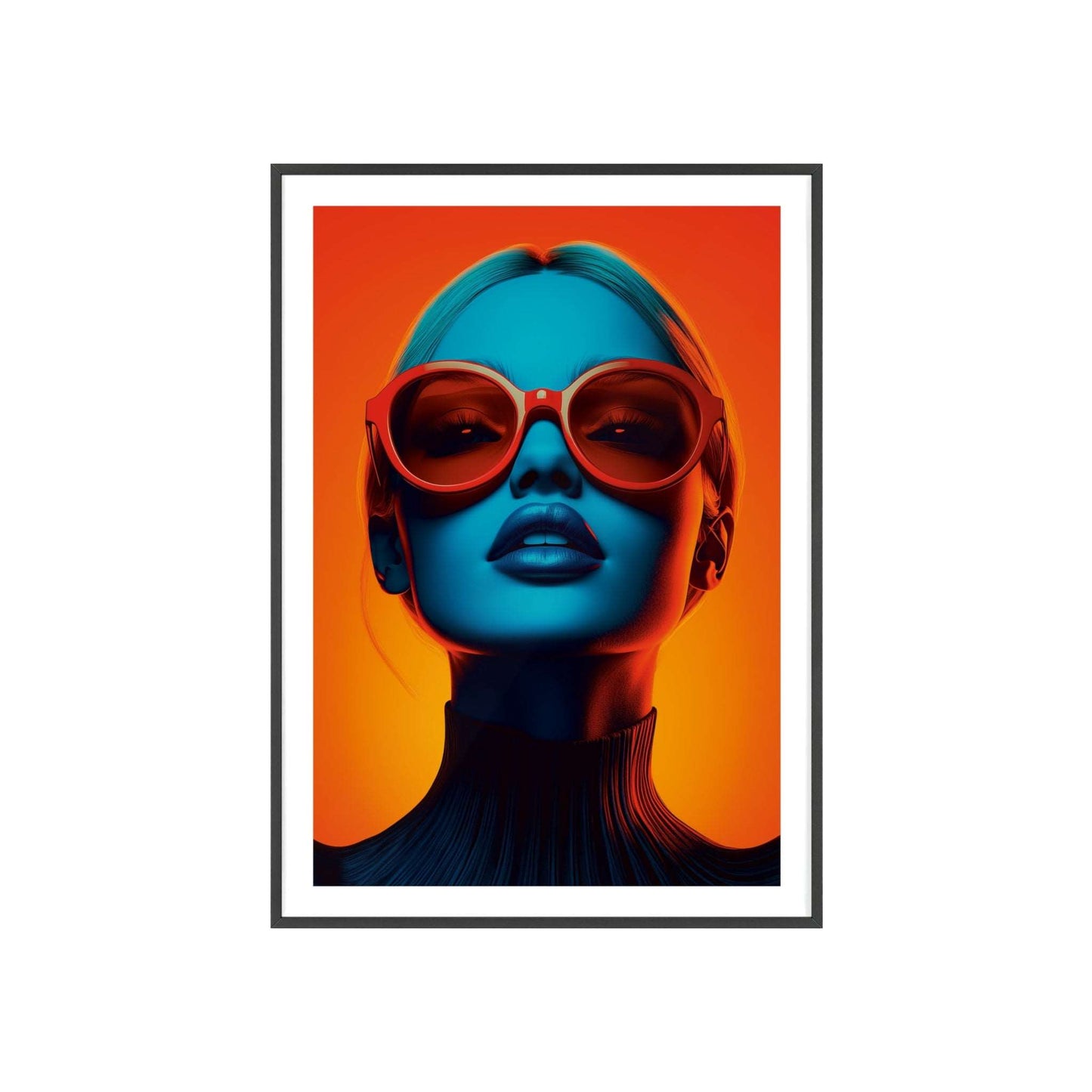 Colorful pop art portrait of a glamorous blonde young woman, inspired by London's sophistication