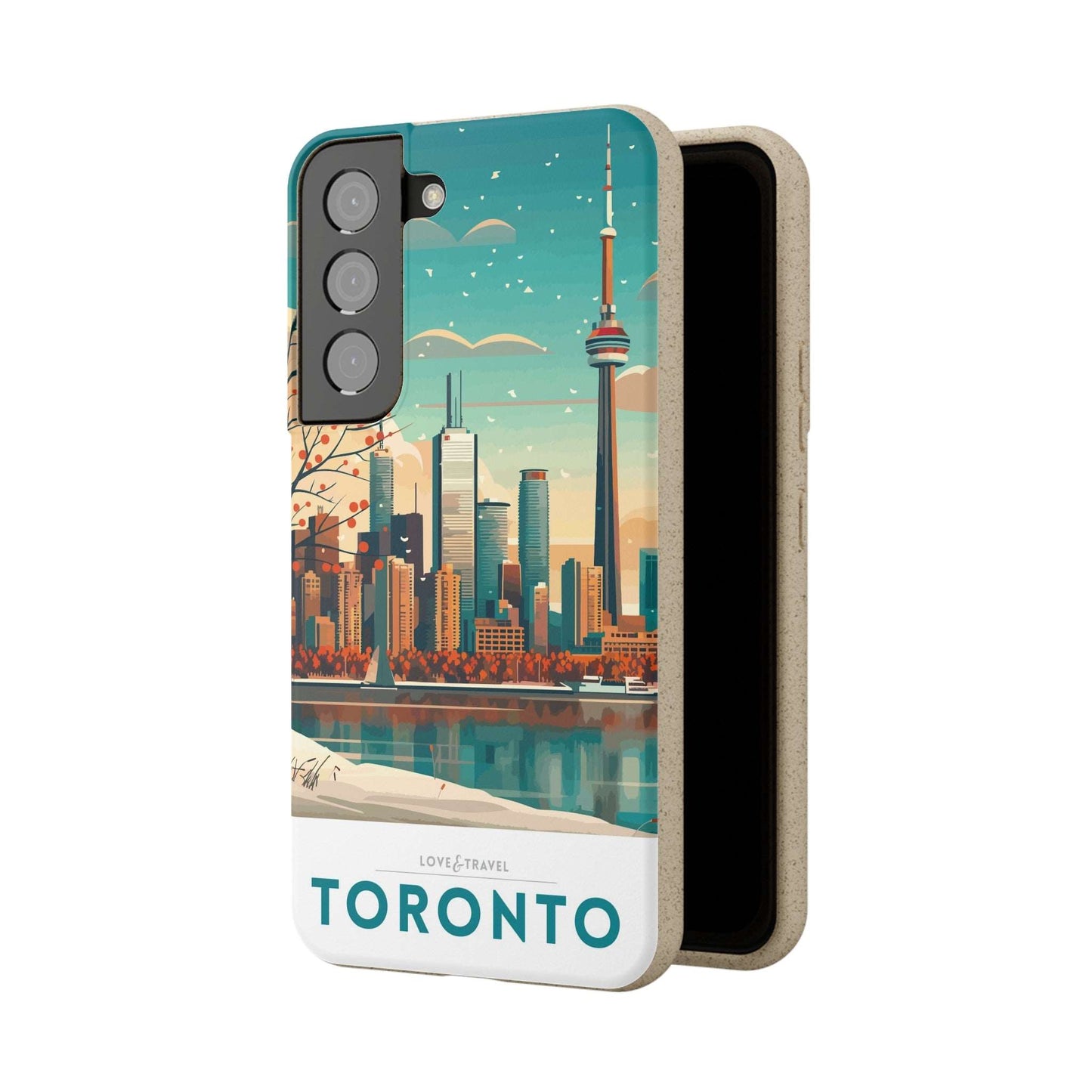 Eco-friendly Toronto-themed phone case made from bamboo fiber