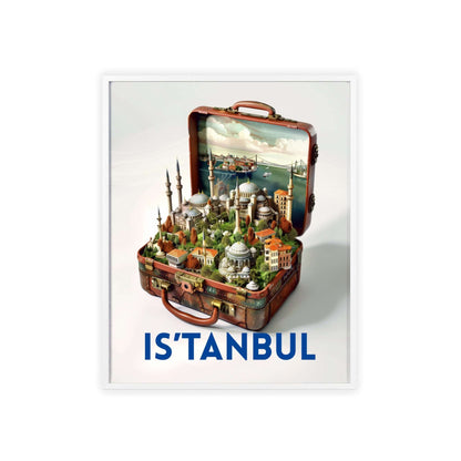 Elegant Istanbul in a Suitcase travel poster featuring iconic landmarks, inspiring wanderlust and a love for timeless travel