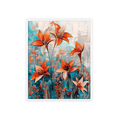 Modern abstract Lilies framed print from Flower Parade collection