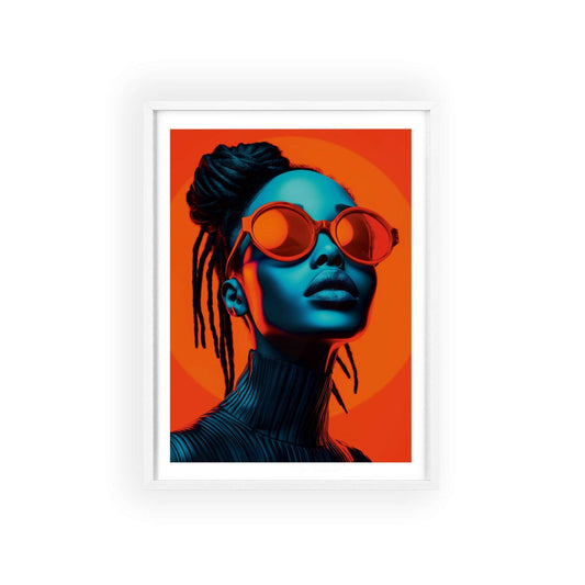 Vibrant pop art portrait of a young Black woman, inspired by the energy of Lome, Togo