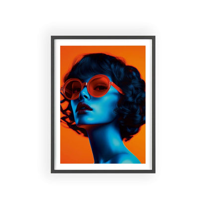 Vibrant pop art portrait of a young woman with timeless beauty, inspired by Rome's eternal charm