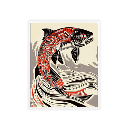 This original wall art, featuring a stunning portrayal of the salmon, injects your modern home decor with a touch of the extraordinary