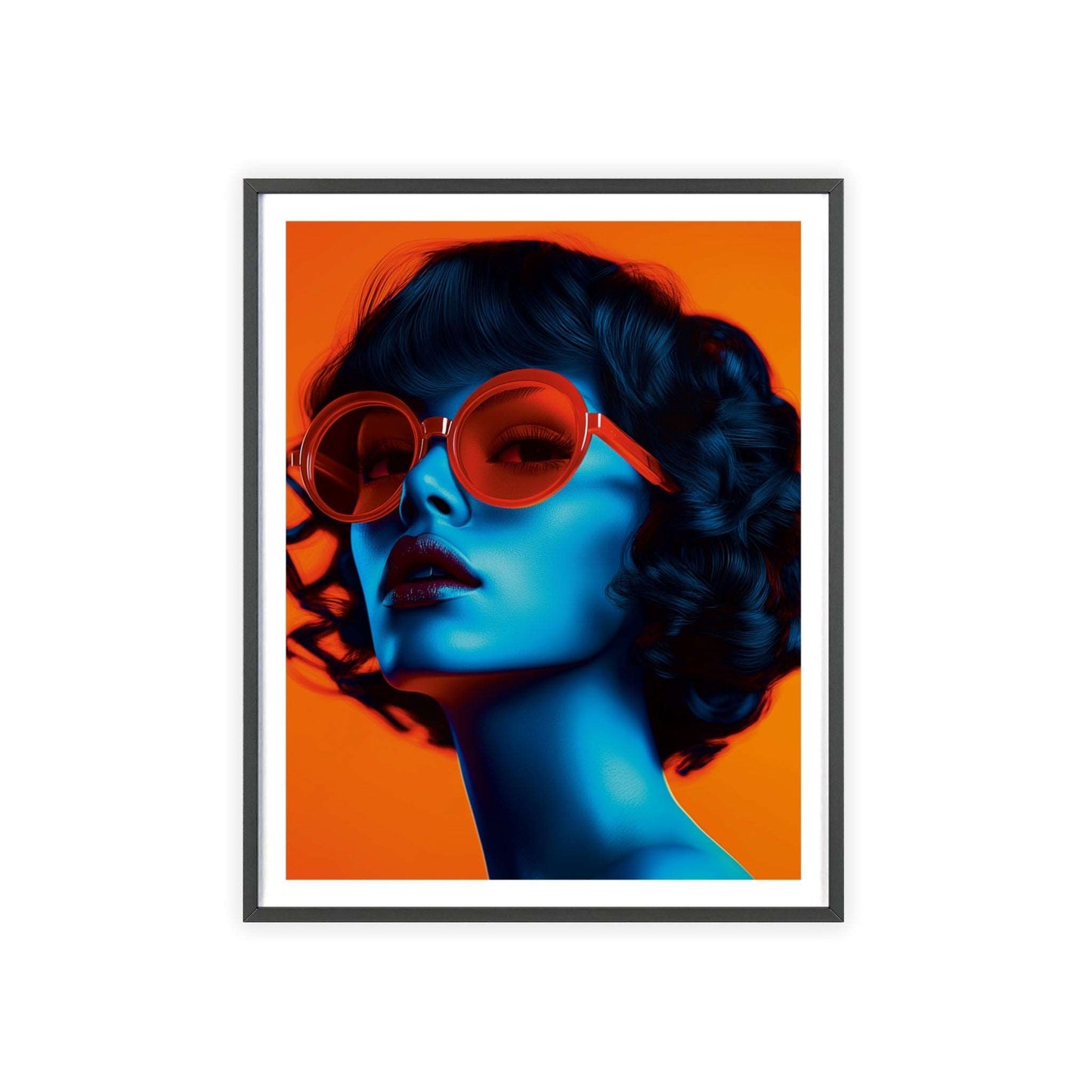 Vibrant pop art portrait of a young woman with timeless beauty, inspired by Rome's eternal charm