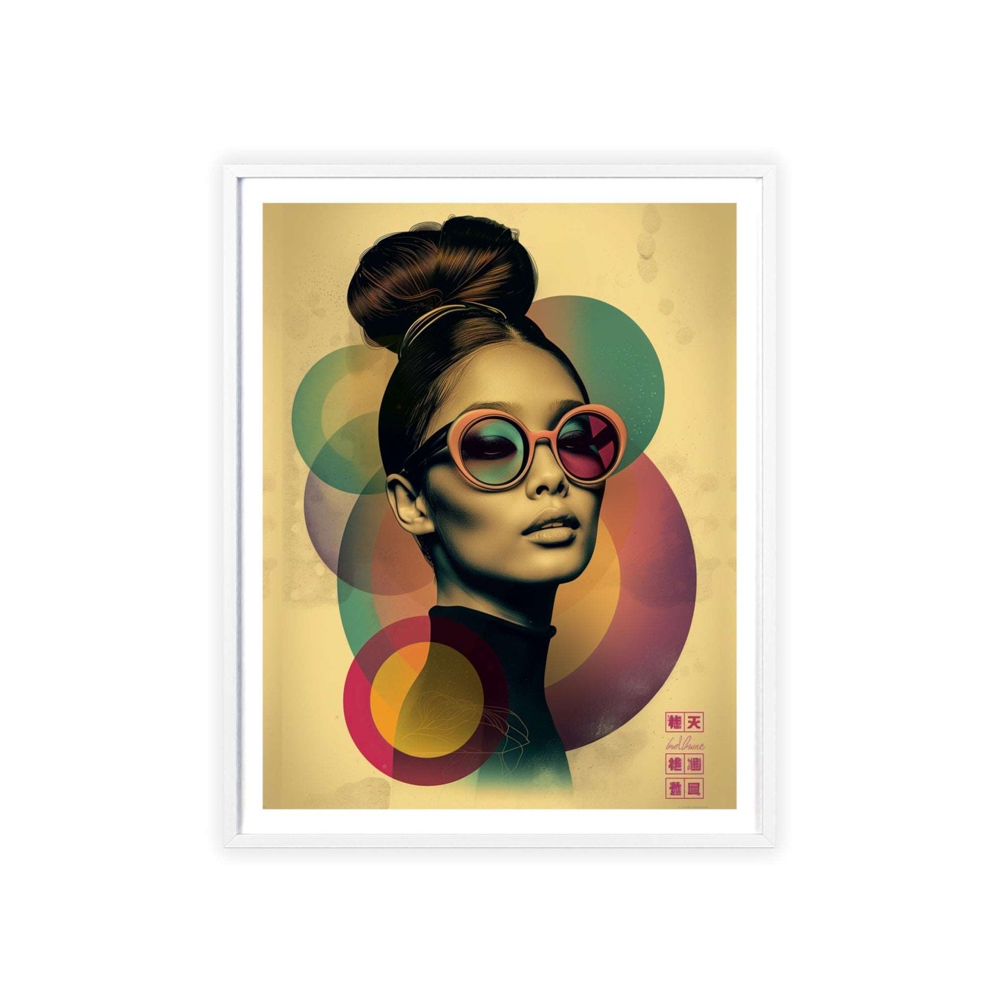 Retro pop art portrait of woman inspired by Beijing fashion