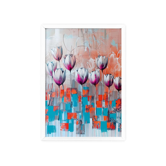 Modern abstract Tulips framed print from Flower Parade collection