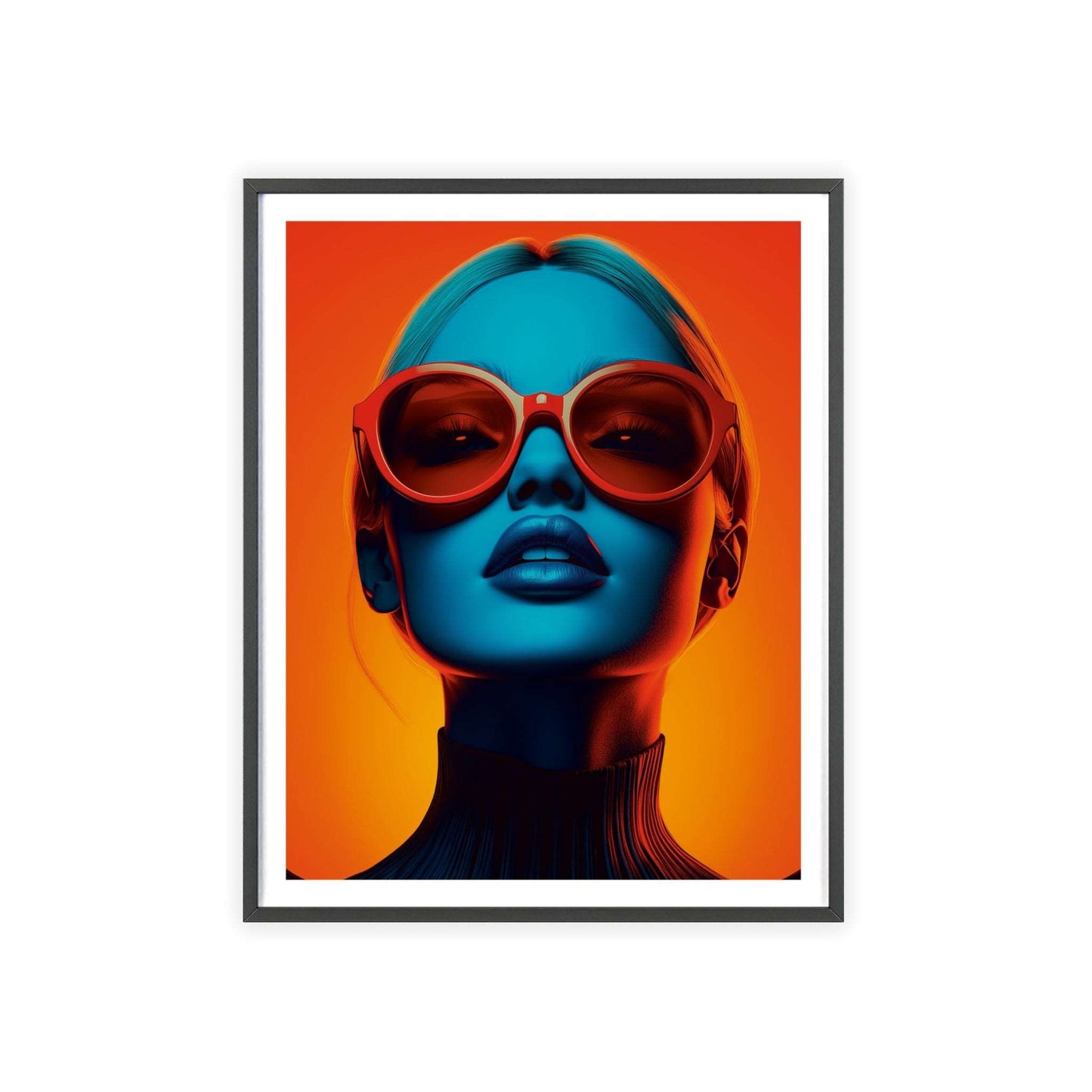 Colorful pop art portrait of a glamorous blonde young woman, inspired by London's sophistication