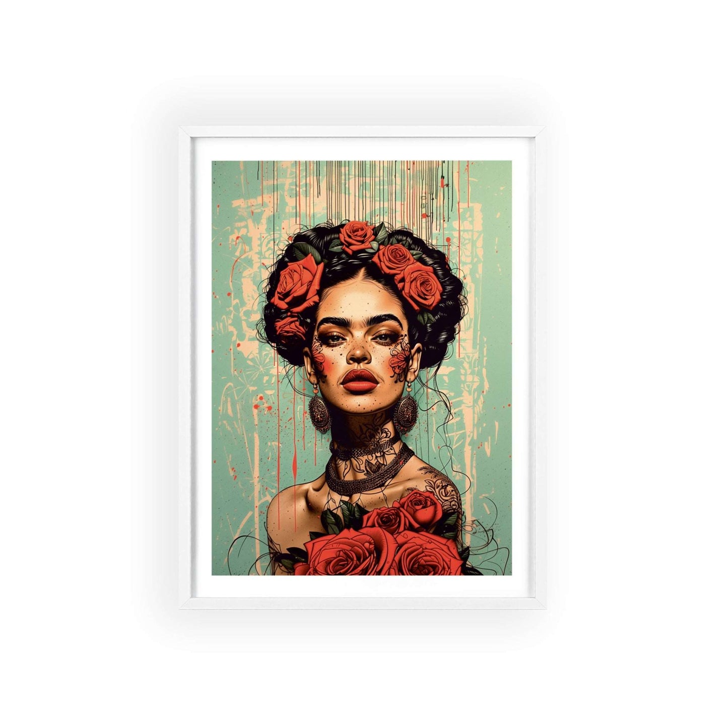 Must-Have Frida Kahlo Wall Art! Vibrant & modern portrait adds a touch of elegance. Shop now!