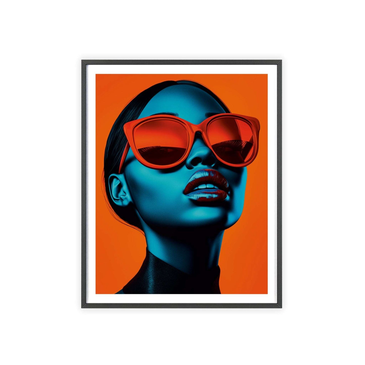 Vibrant pop art portrait of a glamorous young woman, inspired by Miami's coastal chic