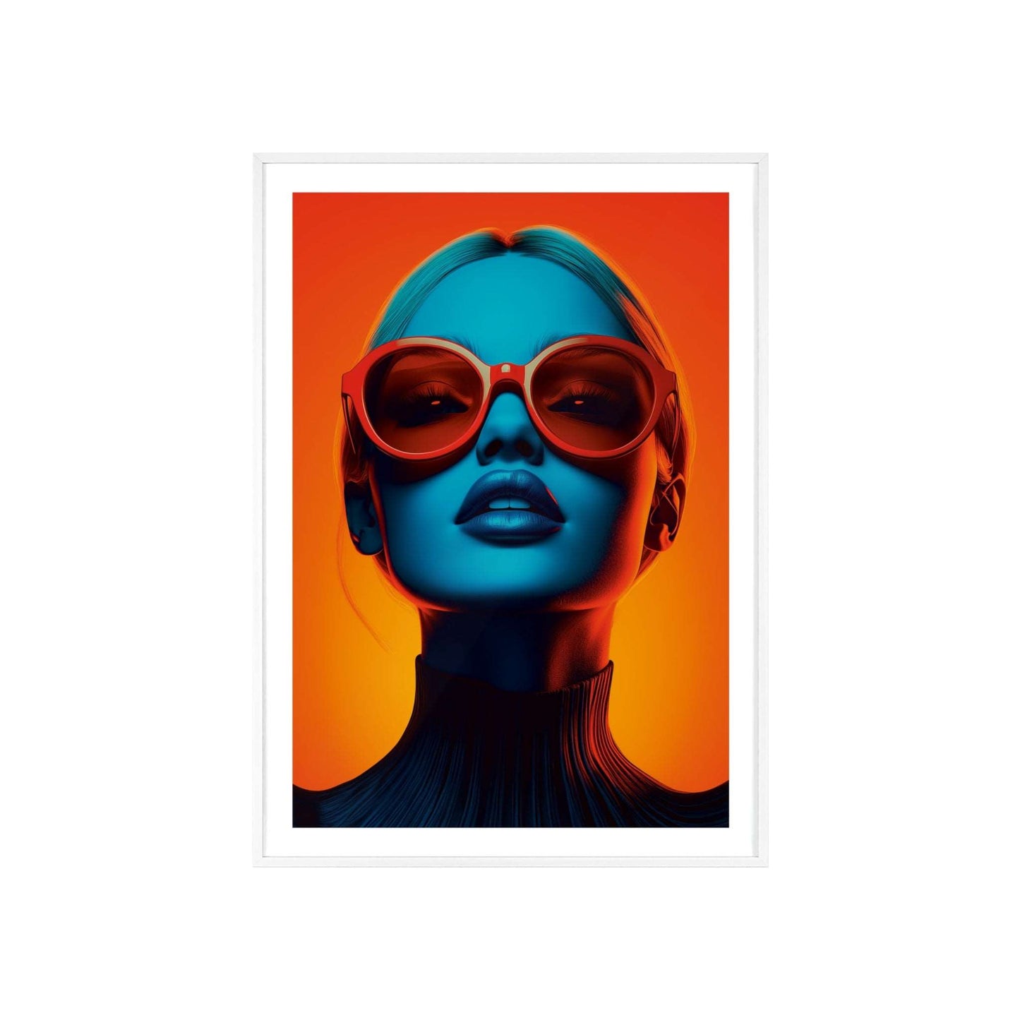 Colorful pop art portrait of a glamorous blonde young woman, inspired by London's sophistication