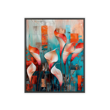 Modern abstract Calla Lilies framed print from Flower Parade collection