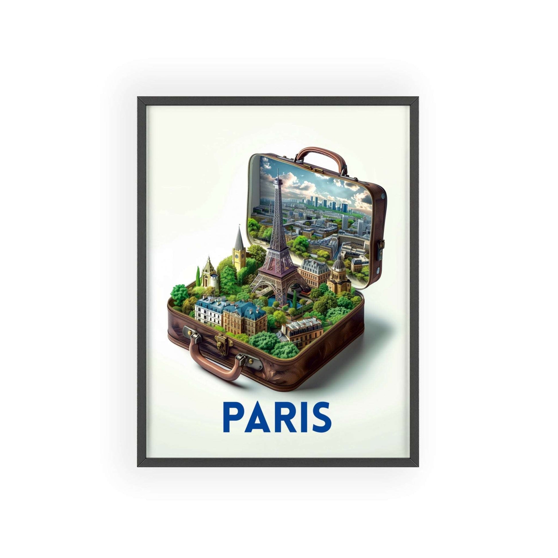 Paris in a Suitcase: Elegant Travel Poster for Timeless Home Decor