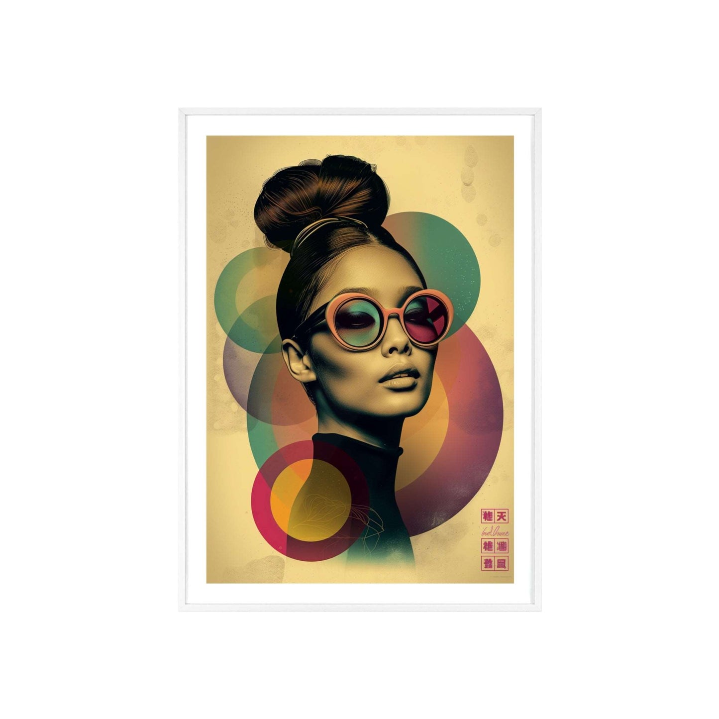 Retro pop art portrait of woman inspired by Beijing fashion