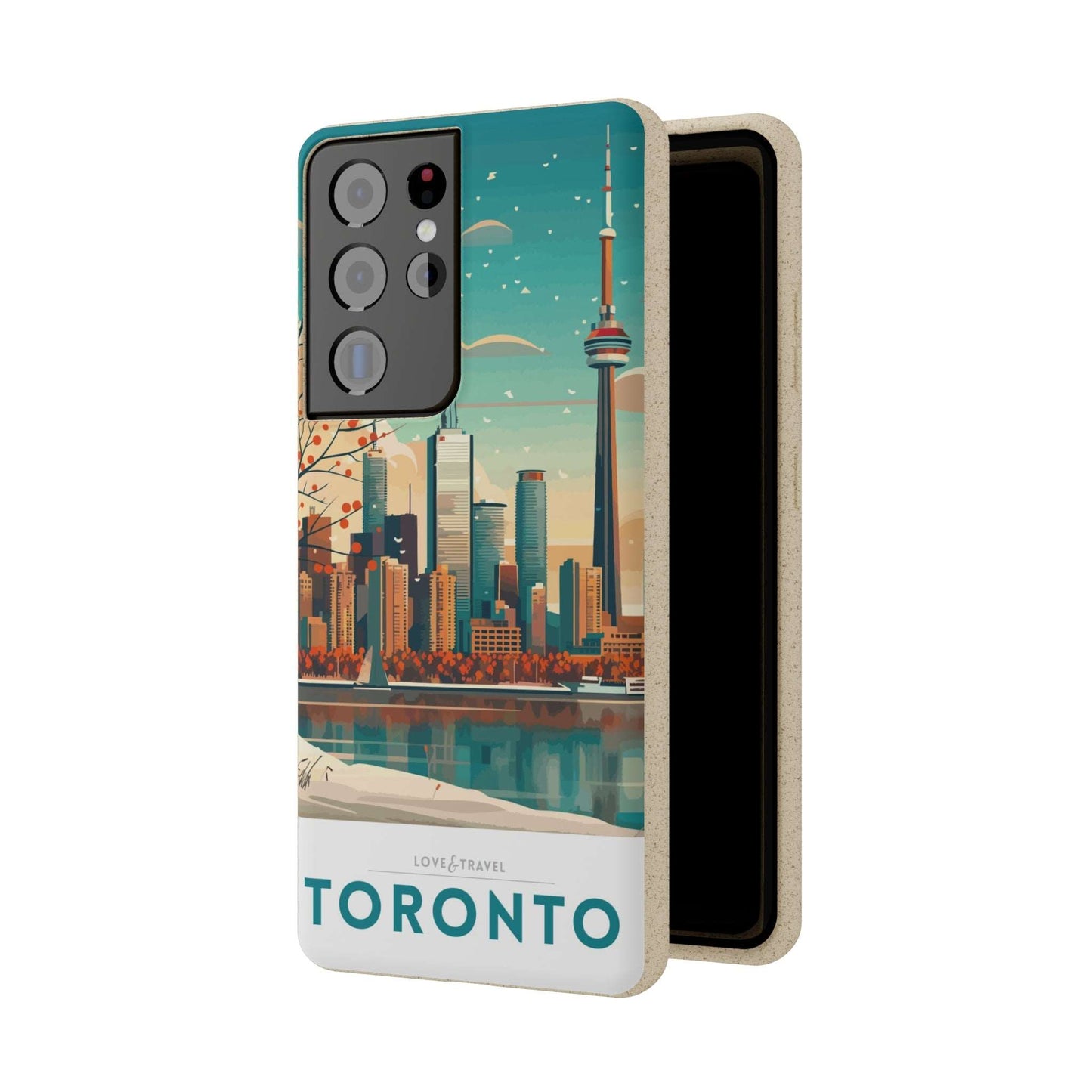 Eco-friendly Toronto-themed phone case made from bamboo fiber