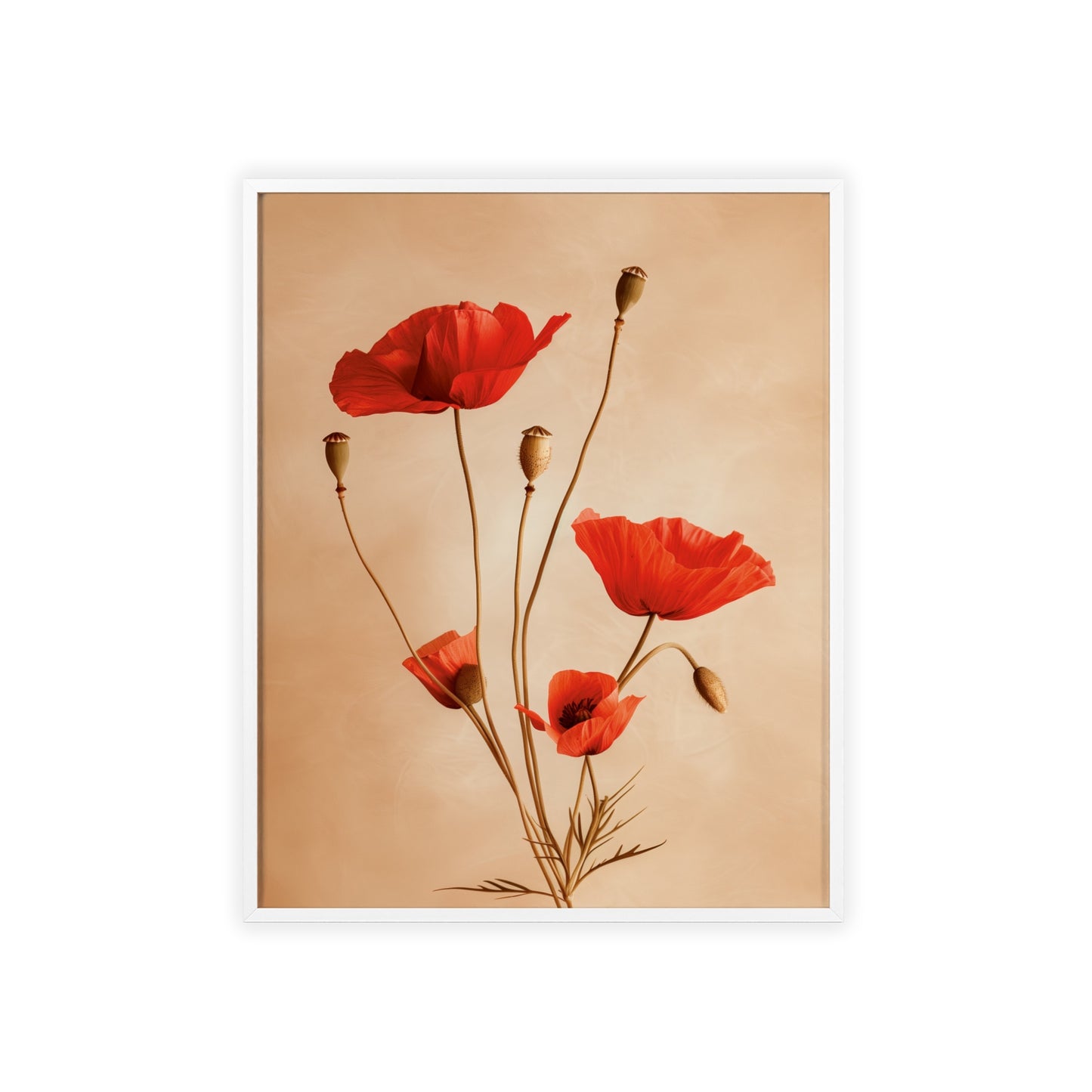 Vintage Poppies framed wall art - Flower Parade Collection