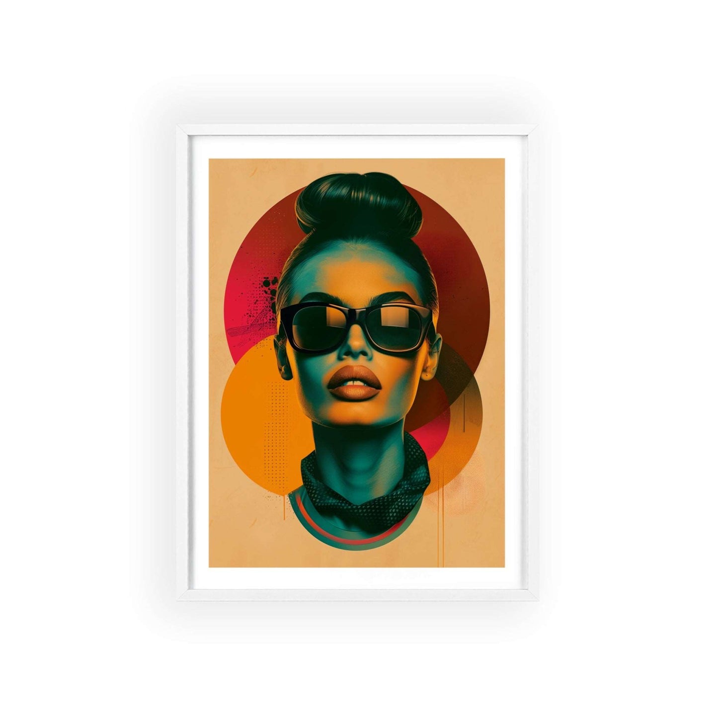 Retro pop art portrait of woman inspired by Madrid glamour